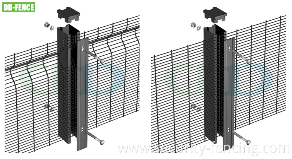 High Security Anti Climb Fence 358 Fence with Anti Theft for Industrial Commercial Residential Airport Boundary Railway Power Station